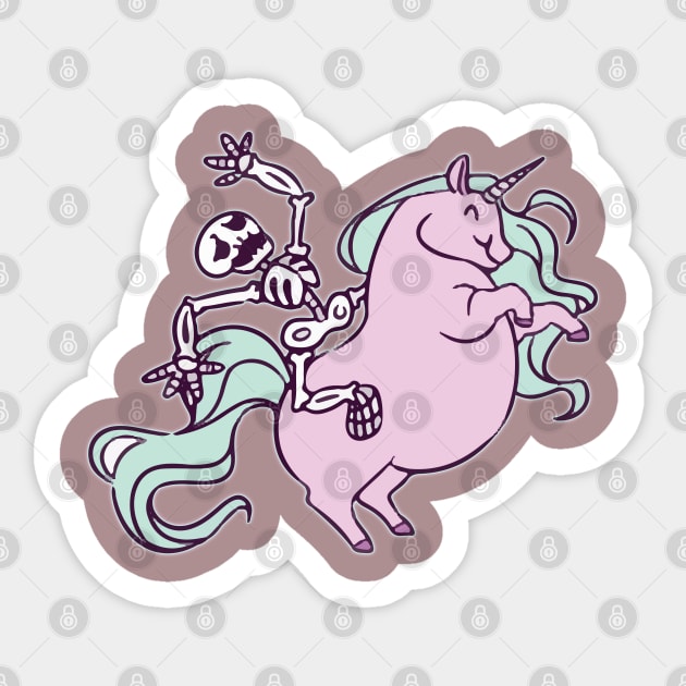 Riding Unicorns Sticker by alcoshirts